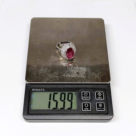 Jewelry Ring Ruby 7.65ct Platinum 1321838